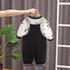 Spring and Autumn Boys Leisure Straps Two-Piece Set
